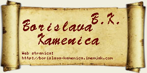 Borislava Kamenica vizit kartica